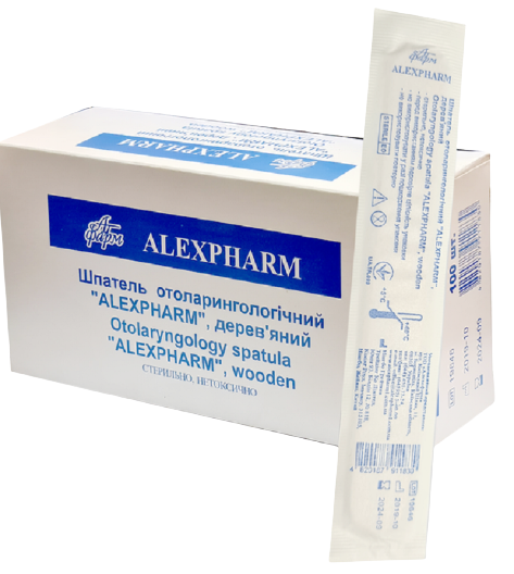 Шпатель ALEXPHARM отоларингологічний дерев'яний стерильний №100